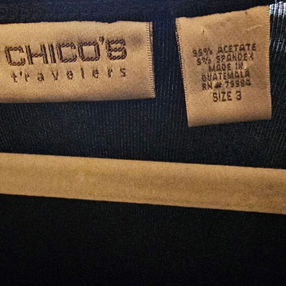 Chico's Travelers Women's Black Blouse Size 3 - Picture 7 of 7